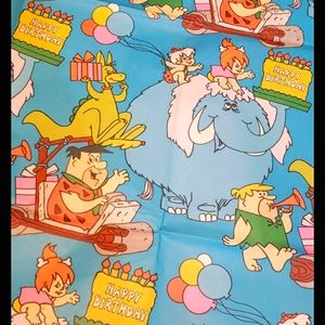 Vintage Flintstones gift wrap sheet